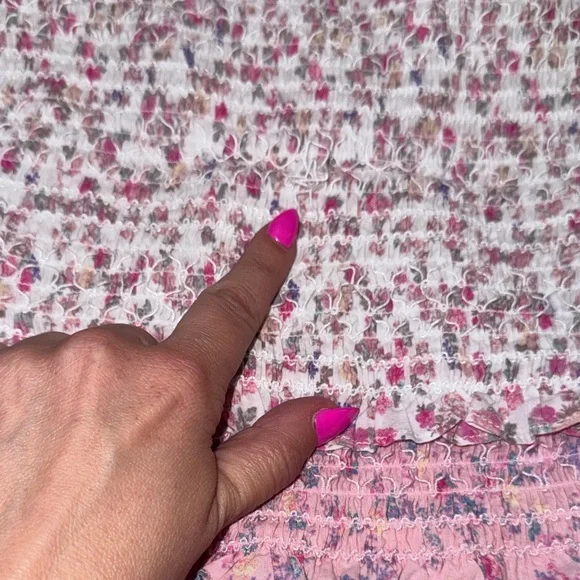 LoveShackFancy x Target Adeline Floral Print Smocked Tiered Mini Dress size XXS - Picture 7 of 12